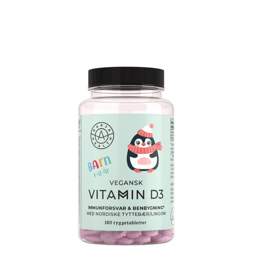 VITAMIN D3 + TYTTEBÆR FOR BARN (Vegan)